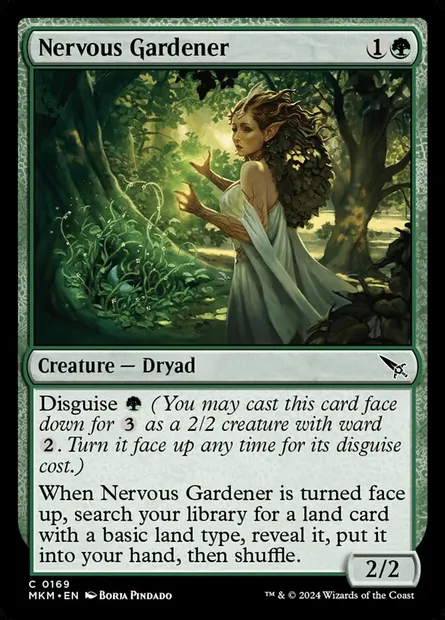 Nervous Gardener, Magic card MKM 169 — Murders at Karlov Manor set