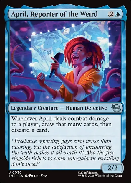 April, Reporter of the Weird, Magic card TMT 30 — Teenage Mutant Ninja Turtles set