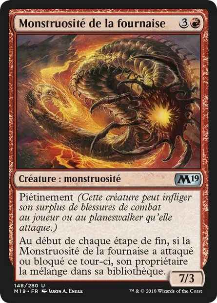 Monstruosité de la fournaise, carte Magic M19 148 — extension Core Set 2019