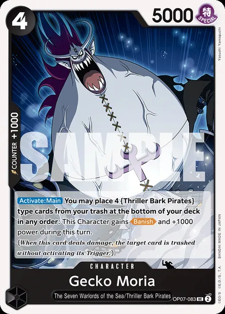 Gecko Moria, One Piece card OP07-083 — 500 YEARS IN THE FUTURE set
