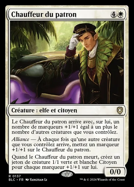 Chauffeur du patron, carte Magic BLC 137 — extension Bloomburrow Commander