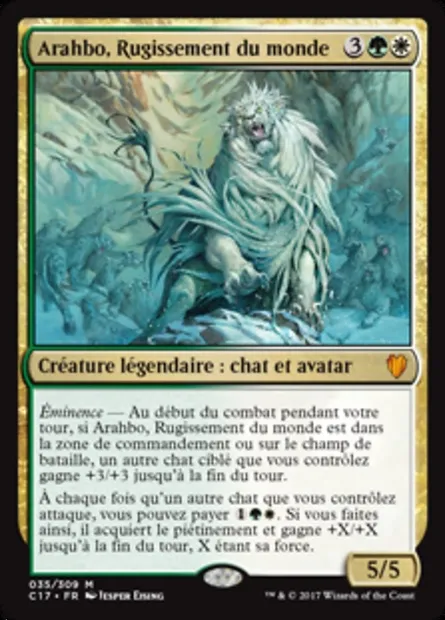 Arahbo, Rugissement du monde, carte Magic C17 35 — extension Commander 2017