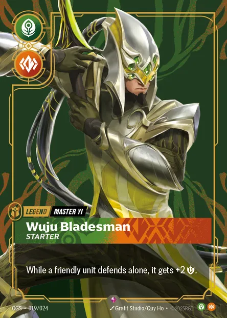 Wuju Bladesman, Riftbound card OGS 019 — Proving Grounds set