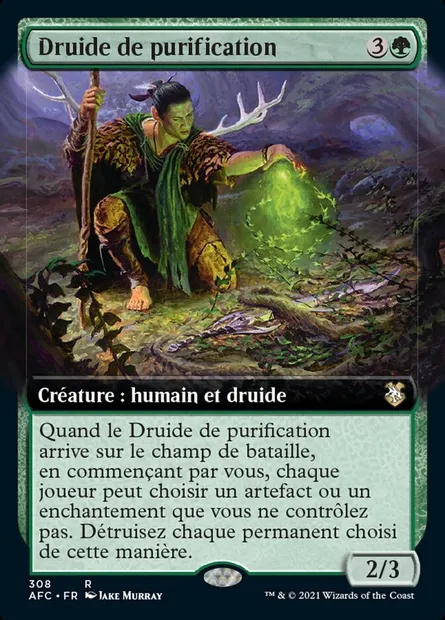 Druide de purification, carte Magic AFC 308 — extension Forgotten Realms Commander