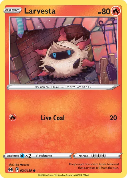 Larvesta, Pokémon card CRZ 024 — Crown Zenith set