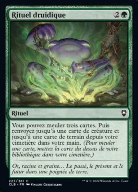 Rituel druidique, carte Magic CLB 227 — extension Commander Légendes : la bataille de la Porte de Baldur