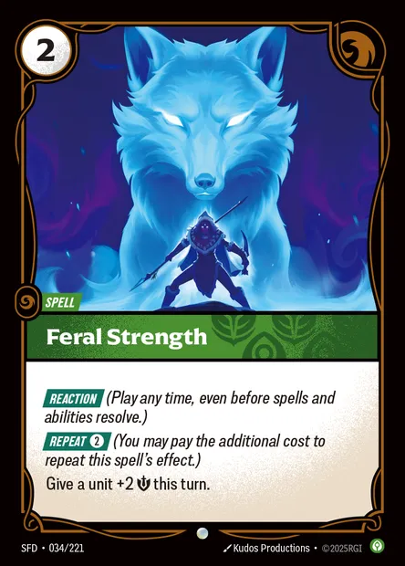 Feral Strength, Riftbound card SFD 034 — Spiritforged set