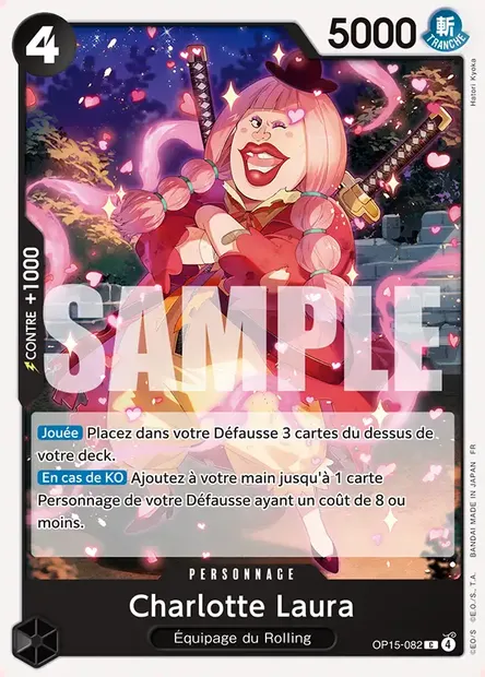 Charlotte Laura, carte One Piece OP15-082 — extension AVENTURE SUR L'ÎLE DE DIEU