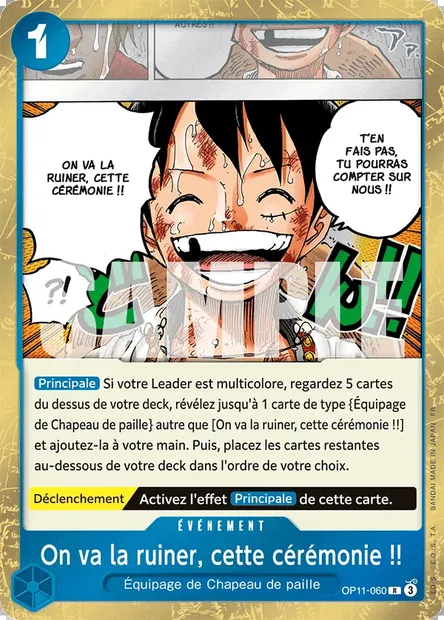 On va la ruiner, cette cérémonie !!, carte One Piece OP11-060 — extension DES POINGS VIFS COMME L'ÉCLAIR