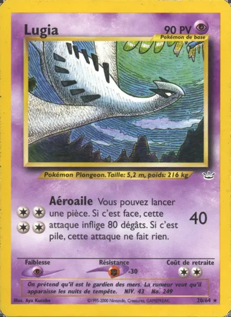 Lugia, carte Pokémon NR 20 — extension Neo Revelation