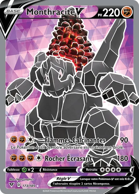 Monthracite V, carte Pokémon VIV 173 — extension Voltage Éclatant