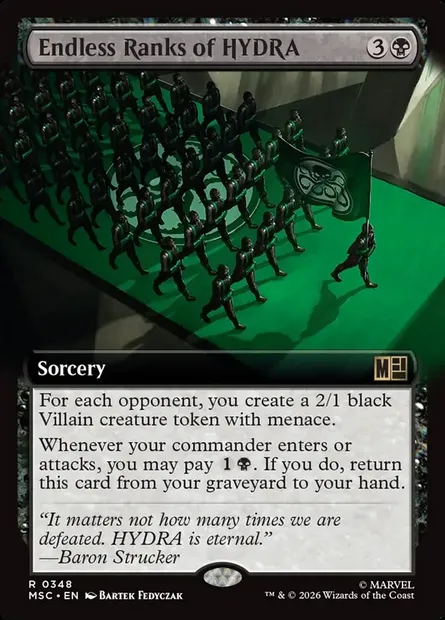 Endless Ranks of HYDRA, Magic card MSC 348 — Marvel Super Heroes Commander set
