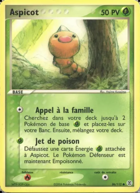 Aspicot, carte Pokémon RG 86 — extension EX Rouge Feu & Vert Feuille