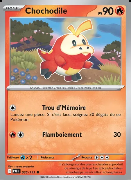 Chochodile, carte Pokémon PAL 035 — extension Évolutions à Paldea