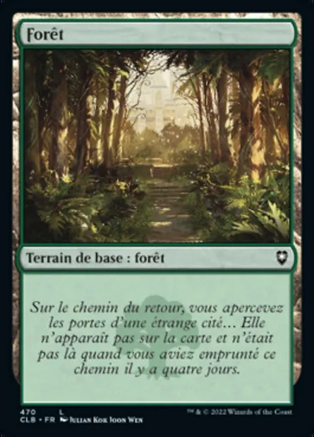 Forêt, carte Magic CLB 470 — extension Commander Légendes : la bataille de la Porte de Baldur