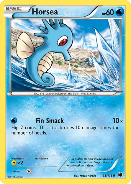 Horsea, Pokémon card PLF 18 — Plasma Freeze set