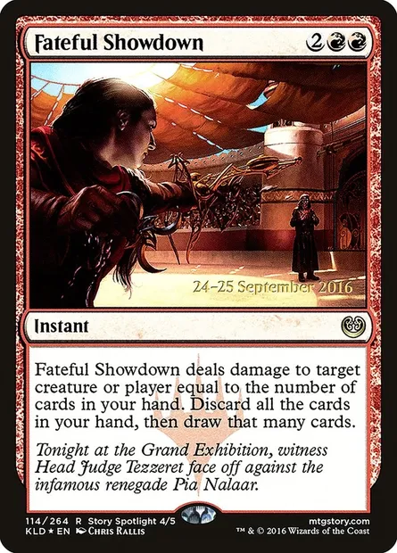 Confrontation fatidique, carte Magic PKLD 114s — extension Kaladesh Promos
