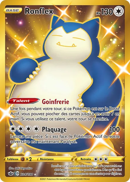 Ronflex, carte Pokémon CRE 224 — extension Règne de Glace