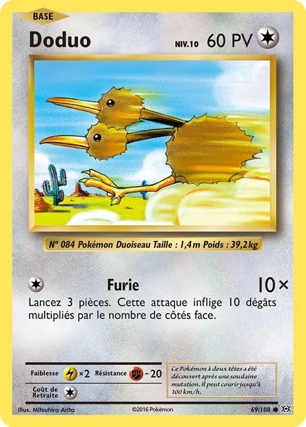 Doduo, carte Pokémon EVO 69 — extension Évolutions
