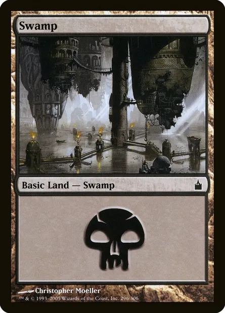 Swamp, Magic card RAV 296 — Ravnica: City of Guilds set