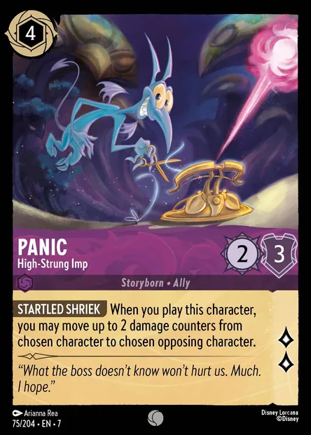 Panic - High-Strung Imp, Disney Lorcana card CH7-075 — Archazia's Island set