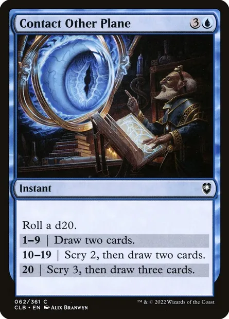 Contact Other Plane, Magic card CLB 62 — Commander Legends: Battle for Baldur's Gate set