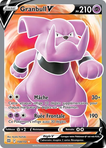 Granbull V, carte Pokémon BRS 159 — extension Stars Étincelantes