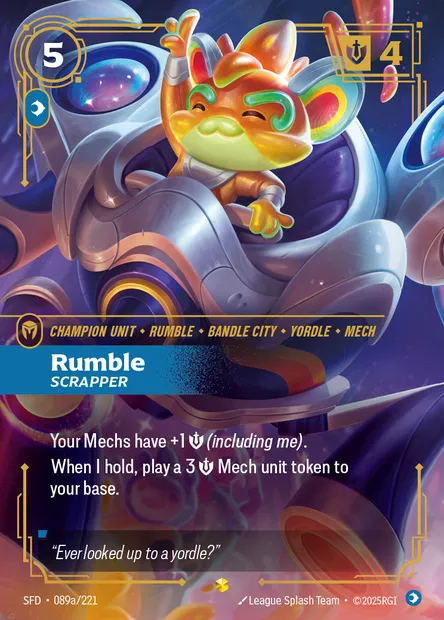 Rumble, Riftbound card SFD 089a — Spiritforged set