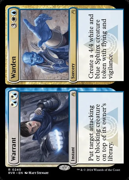 Warrant // Warden, Magic card RVR 240 — Ravnica Remastered set