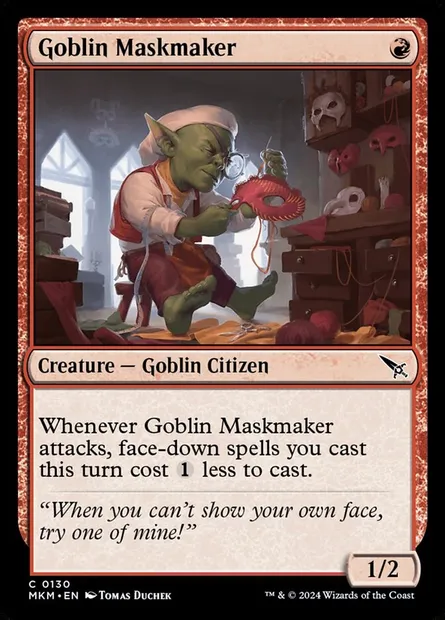 Goblin Maskmaker, Magic card MKM 130 — Murders at Karlov Manor set