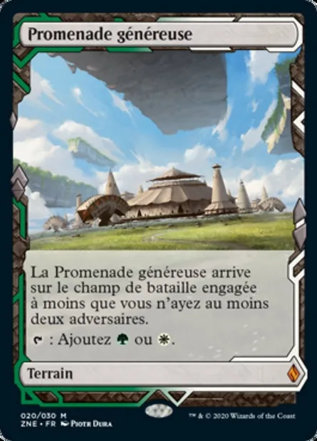 Promenade généreuse, carte Magic ZNE 20 — extension Zendikar Rising Expeditions