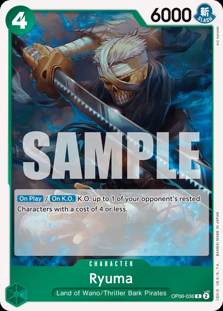 Ryuma, One Piece card OP06-036 — WINGS OF THE CAPTAIN set