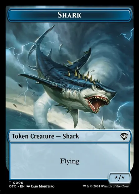Shark, carte Magic TOTC 6 — extension Outlaws of Thunder Junction Commander Tokens