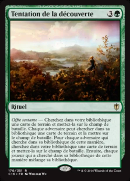 Tentation de la découverte, carte Magic C16 170 — extension Commander 2016