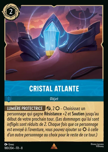 Cristal atlante, carte Disney Lorcana CH8-180 — extension Le Règne de Jafar