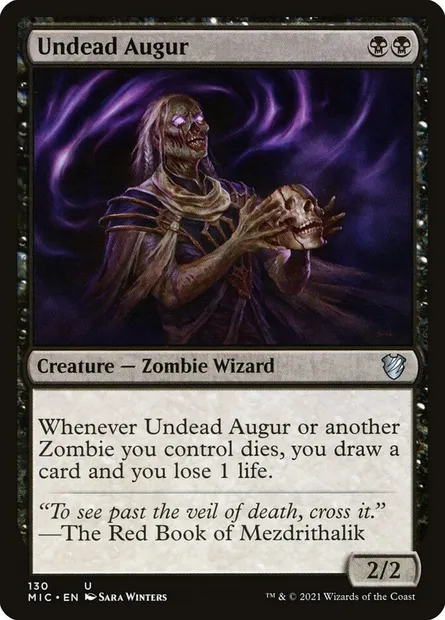 Undead Augur, Magic card MIC 130 — Midnight Hunt Commander set