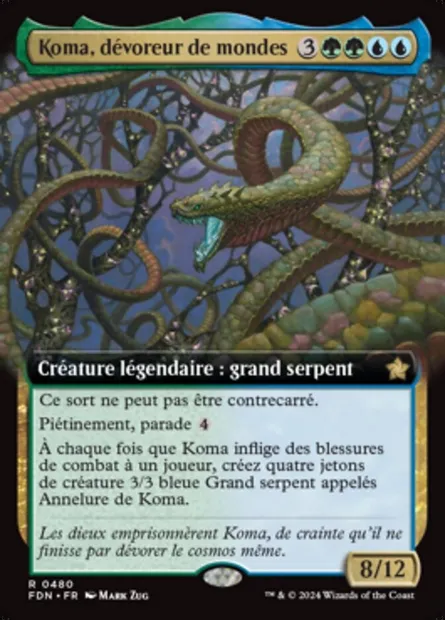 Koma, dévoreur de mondes, carte Magic FDN 480 — extension Foundations