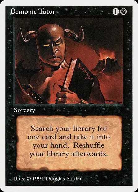 Demonic Tutor, Magic card SUM 105 — Summer Magic / Edgar set
