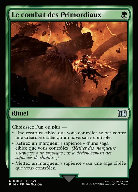 Le combat des Primordiaux, carte Magic FIN 180 — extension Final Fantasy