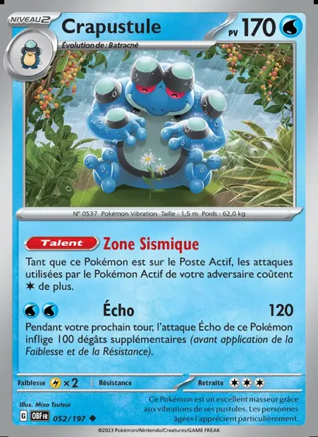 Crapustule, carte Pokémon OBF 052 — extension Flammes Obsidiennes