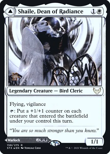 Shaile, doyenne de l'irradiance // Embrose, doyen des ombres, carte Magic PSTX 158s — extension Strixhaven: School of Mages Promos