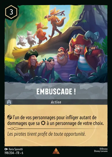 Embuscade !, carte Disney Lorcana CH6-198 — extension La Mer Azurite