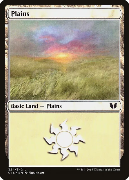 Plains, Magic card C15 324 — Commander 2015 set