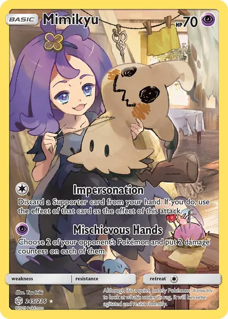 Mimikyu, Pokémon card CEC 245 — Cosmic Eclipse set