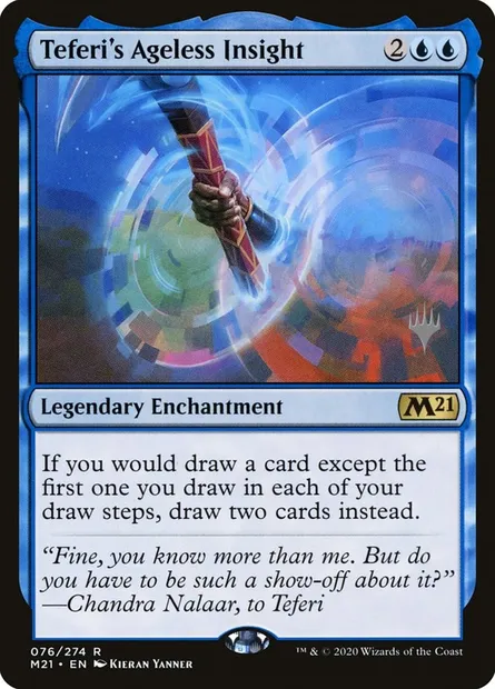 Perspicacité sans âge de Téfeiri, carte Magic PM21 76p — extension Core Set 2021 Promos