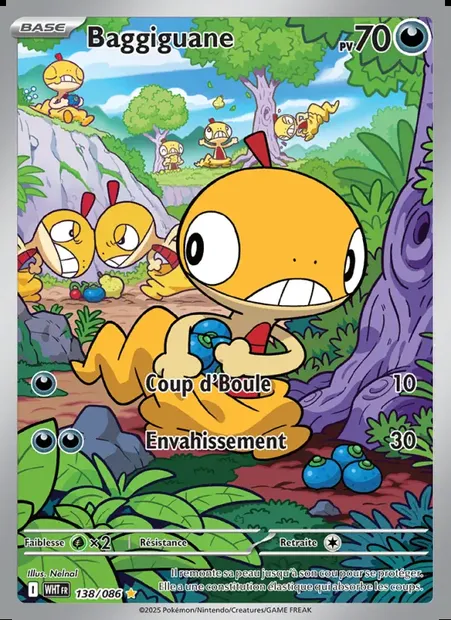 Baggiguane, carte Pokémon WHT 138 — extension Flamme Blanche