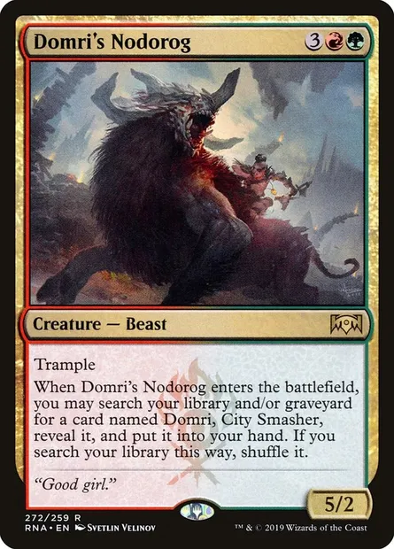 Domri's Nodorog, Magic card RNA 272 — Ravnica Allegiance set