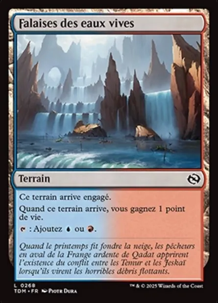 Falaises des eaux vives, carte Magic TDM 268 — extension Tarkir: Dragonstorm