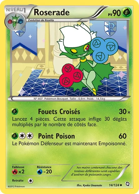 Roserade, carte Pokémon DRX 14 — extension Dragons Éxaltés