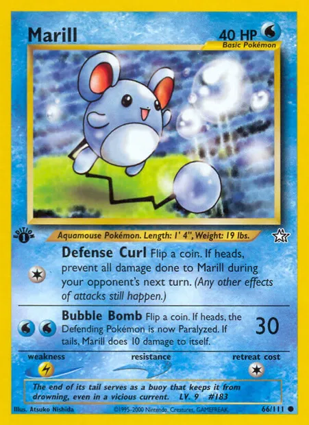 Marill, Pokémon card NG 66 — Neo Genesis set